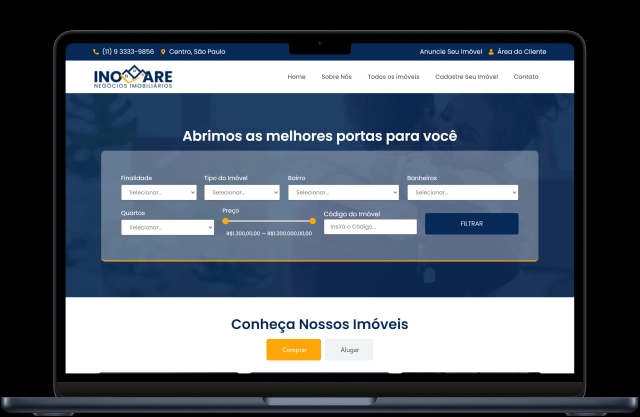 Site Institucional - Inovare Home Negócios Imobiliários